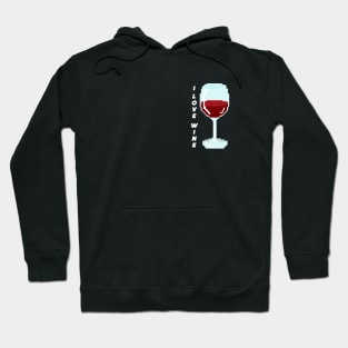 I LOVE WINE Pixel art Hoodie